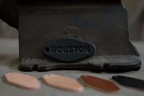 Leather Motel Key Tag - Houston - Black
