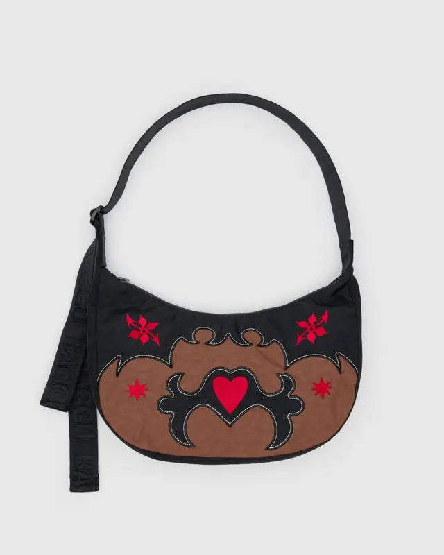 Medium Nylon Crescent Bag - Western Appliqué – All The Feels