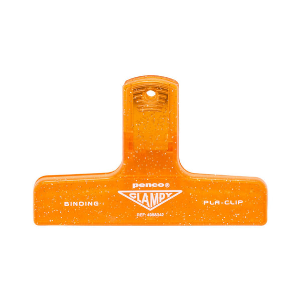 Plastic Clip Glitter - Orange