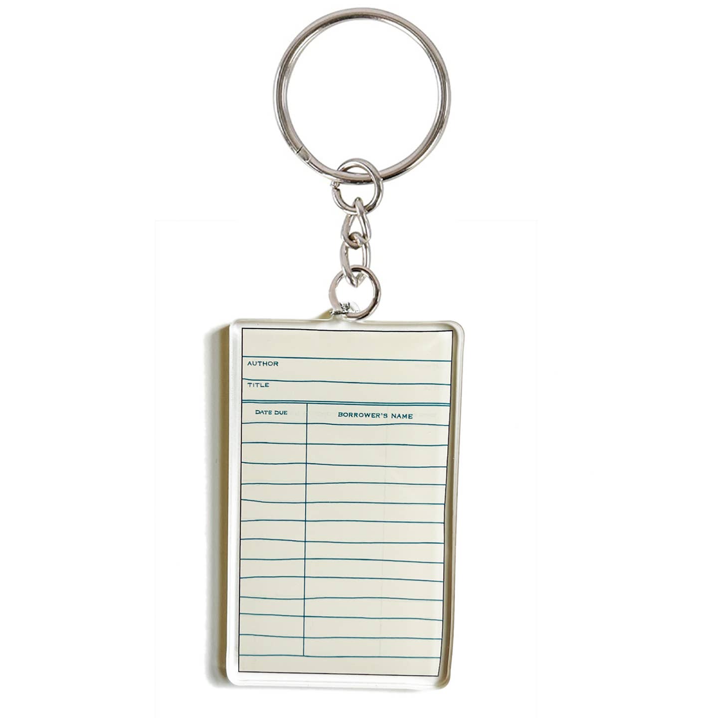 Library Check-Out Card Keychain