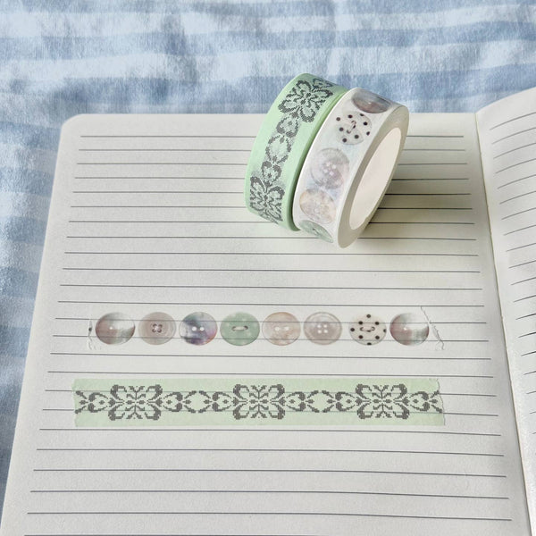 Washi Tape Keychain | Buttons & Butterflies (Set of 2)