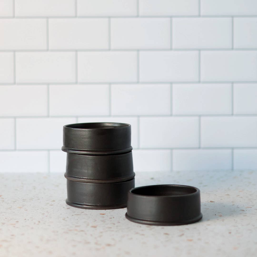 Shallow Dish - Matte Black - Handmade Ceramic Ramekin – All The Feels