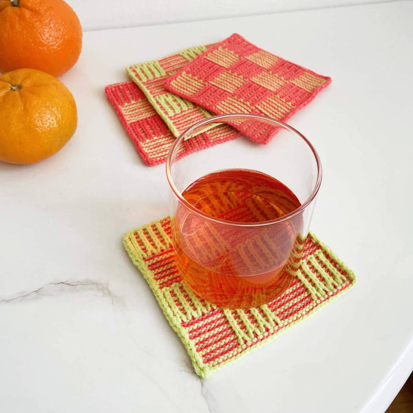 Checkerboard Coaster Set - Melon