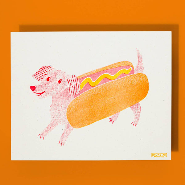 Hot Dog Risograph Print
