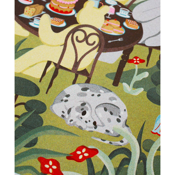 Afternoon Snack in the Garden Risograph Print