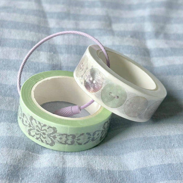 Washi Tape Keychain | Buttons & Butterflies (Set of 2)
