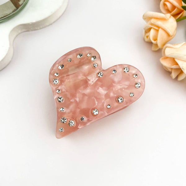 Sparkle Heart Hair Claw Clip