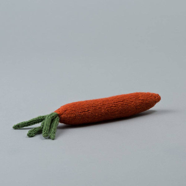 Hand Knit Carrot Dog Toy