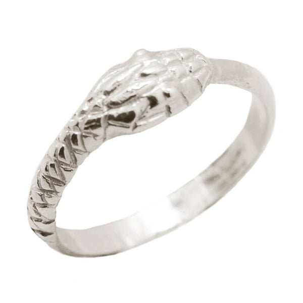 Queen's Token Snake Ring in Sterling Silver