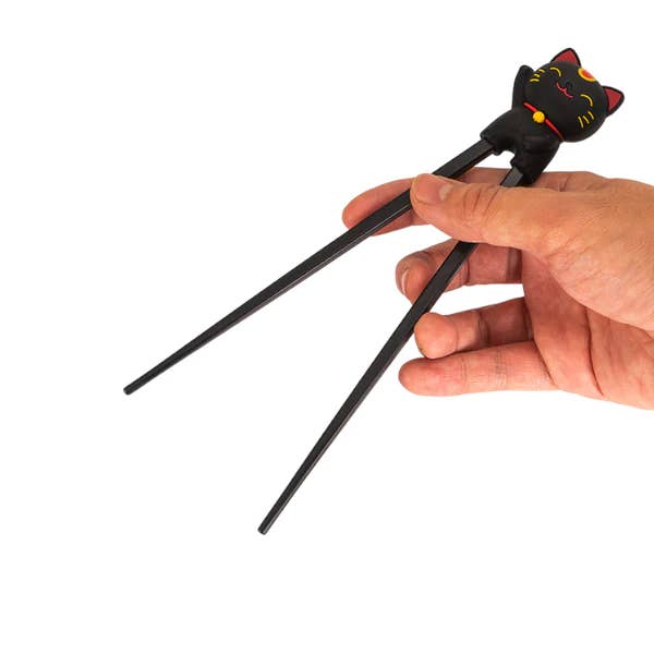 Lucky Cat Training Chopsticks - Black