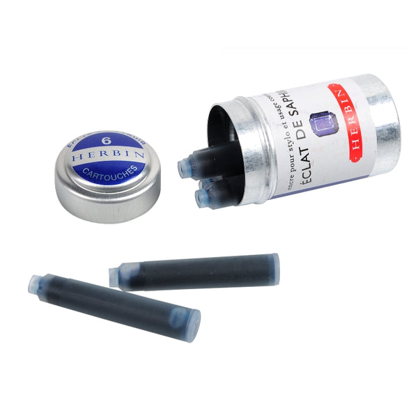 Herbin Fountain Pen Ink Cartridges - Black Pearl