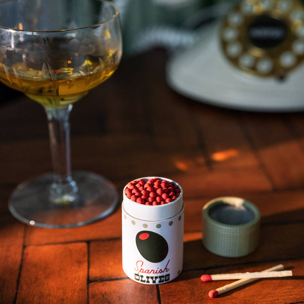 Cocktail Garnish Match Jar - Olives