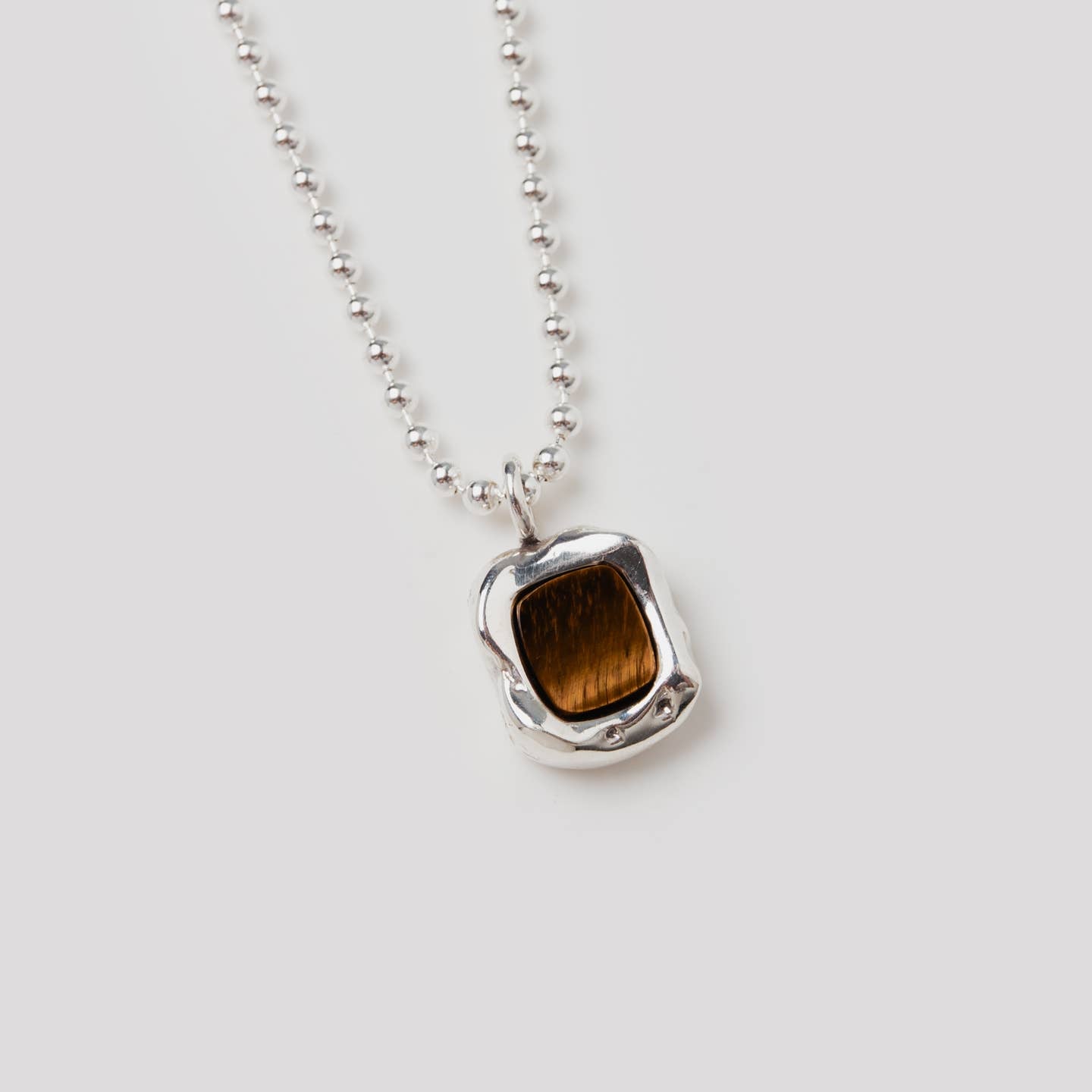 Charlie Necklace - Tiger's Eye + Sterling Silver