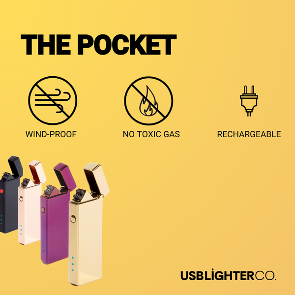 Pocket Electric Arc Lighter - Metallic Black