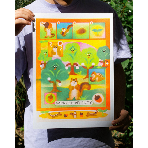The Little Gardener Risograph Print