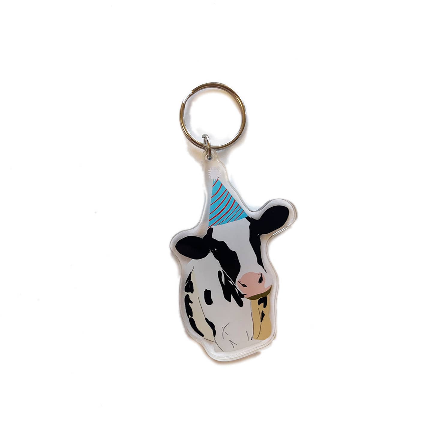 Party Hat Cow Keychain