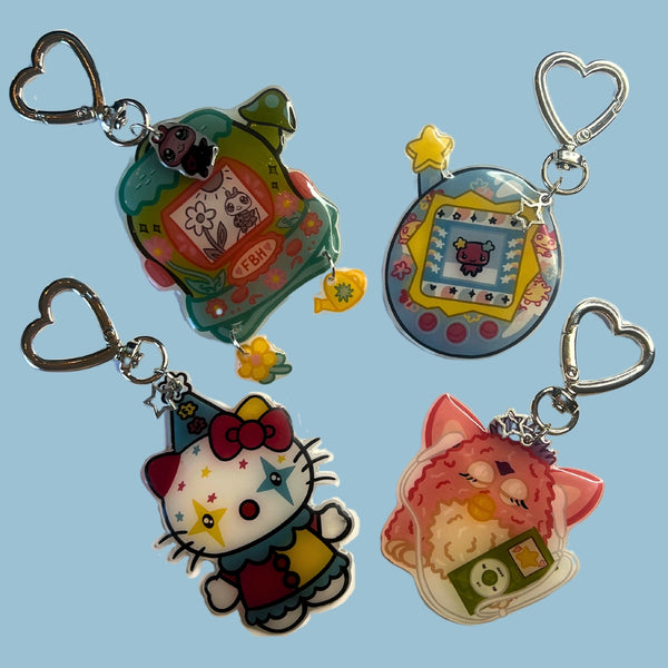 Nostalgic Y2K Charm Keychains - Digi Pets