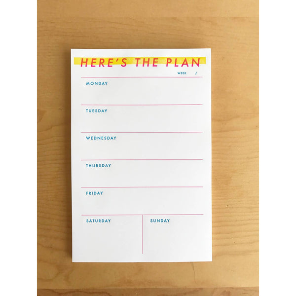 Here Is the Plan Weekly Notepad