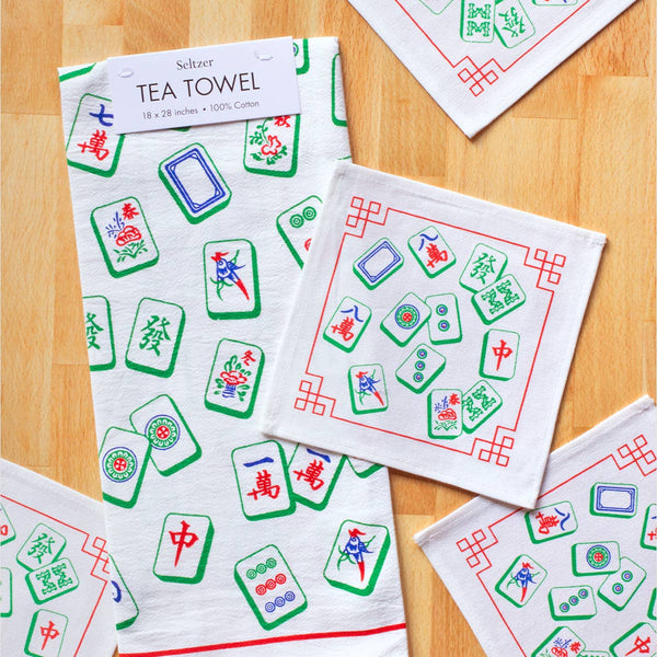 Mah Jong Tiles Tea Towel
