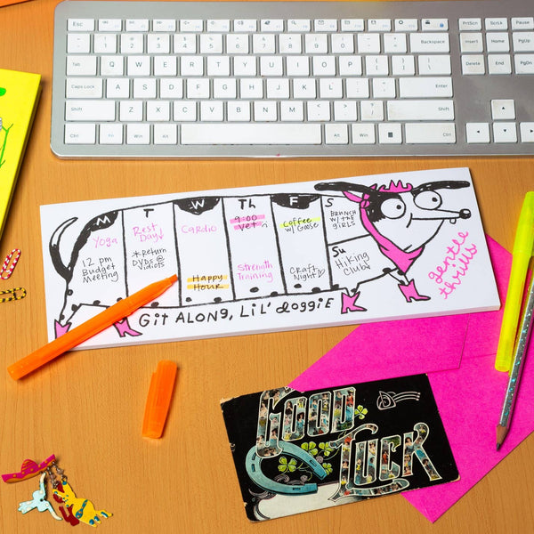 Git Along Doggie Weekly Desk Pad