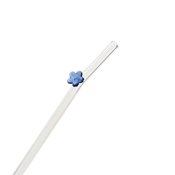 Colored Flower Glass Straw