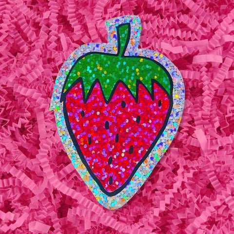 Giltter Strawberry Sticker