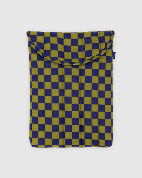 Puffy Laptop Sleeve 13/14" - Pear Navy Check