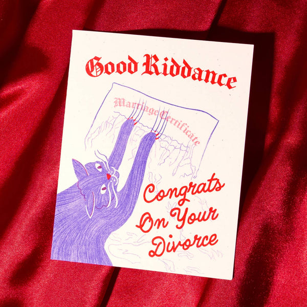 Good Riddance Divorce Cat Card