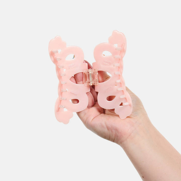 Large Heart Loop Claw - Pink