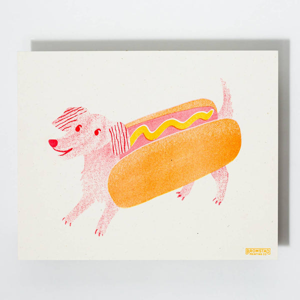 Hot Dog Risograph Print