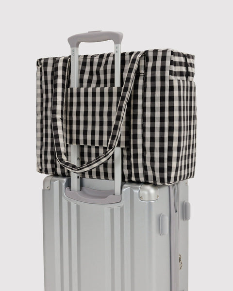 Small Cloud Carry-On - Black And Cream Gingham