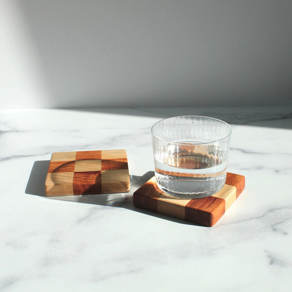 Chelsea Handcrafted Jumbo Wood Coaster Set