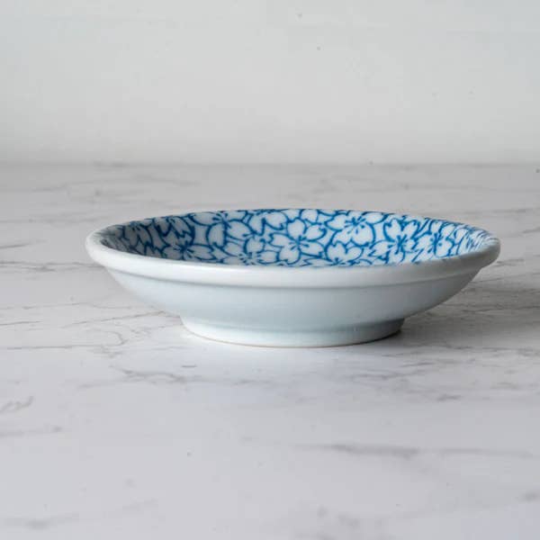 Seigaiha Cherry Blossom Porcelain Sauce Dish