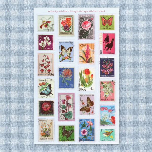 Vintage Stamps Sticker Sheet