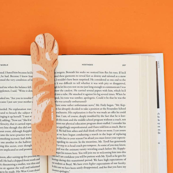 Orange Cat Paw Bookmark
