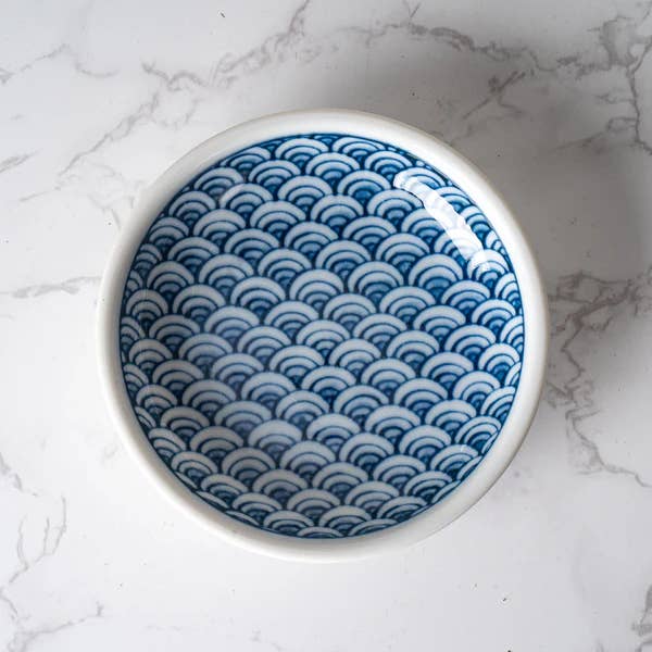 Seigaiha Waves Porcelain Sauce Dish