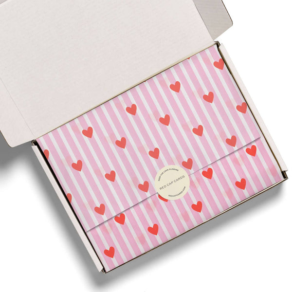 Red and Pink Hearts Tissue Paper