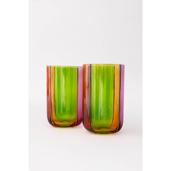 High Ball Glasses - Colorblock