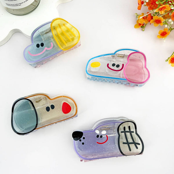 Translucent Glitter Dog Hair Claw Clip