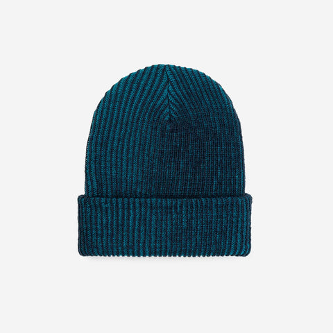 Simple Grid Knit Beanie - Navy Teal