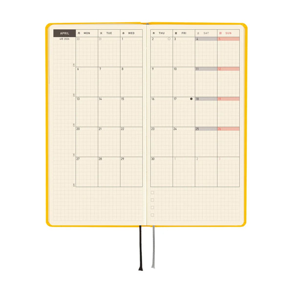 Hobonichi Techo 2026 Weeks Mega: Full Moon Yellow