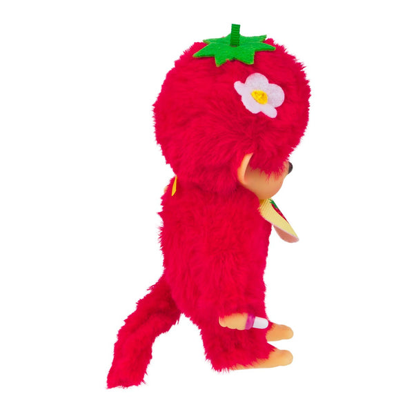 Monchhichi Fruit Color Plush Doll - Strawberry Red