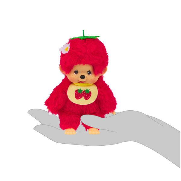 Monchhichi Fruit Color Plush Doll - Strawberry Red