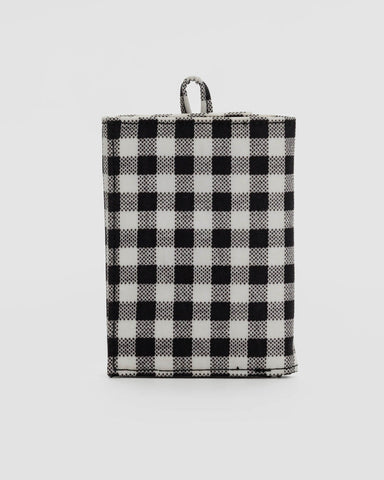Snap Wallet- Black and White Gingham