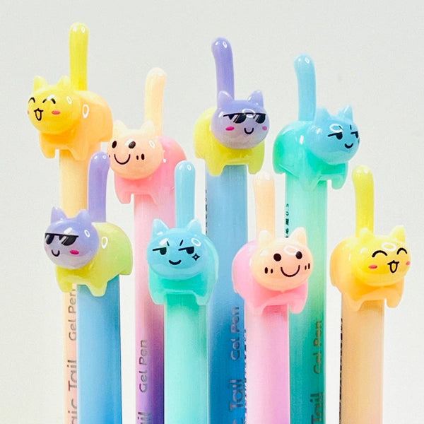 Colorful Cat Tail Retractable Gel Pen