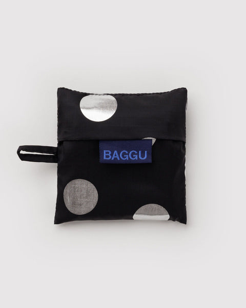 Baby Baggu - Silver Metallic Polka Dot