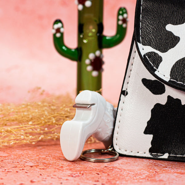 Boot Bottle Opener Keychain - White