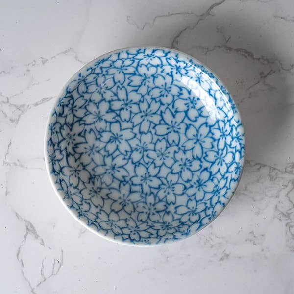 Seigaiha Cherry Blossom Porcelain Sauce Dish