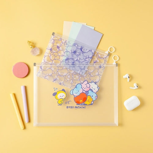 BT21 Clear Zipper Pouch Set - Purple