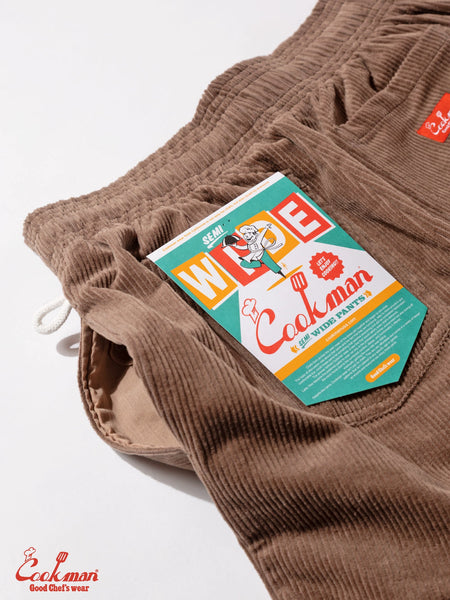Cookman Chef Pants Corduroy Semiwide - Cocoa